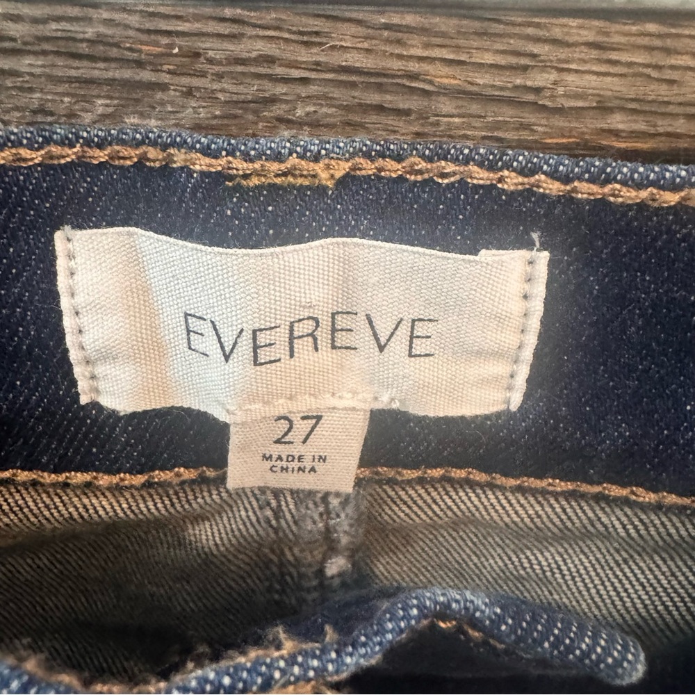 EVEREVE Dark Wash Denim Shorts Size 27 Mid Rise Stretch Jean Shorts - Picture 3 of 5
